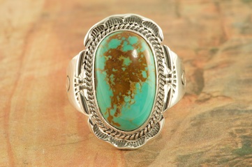 Genuine Manassa Turquoise Sterling Silver Ring